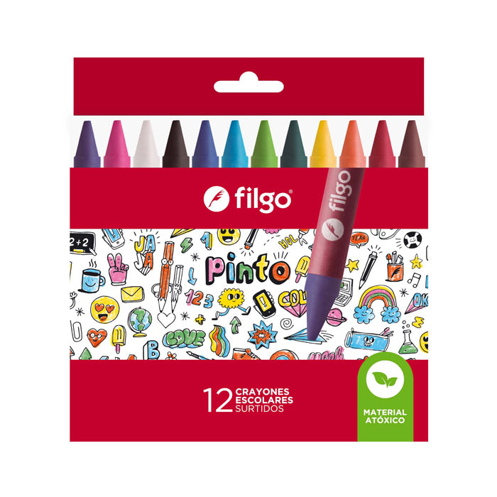 CRAYONES DE CERA PINTO / ESTUCHE 12 SURTIDO FILGO