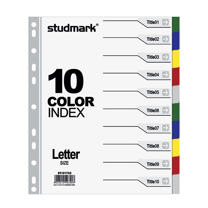 Separadores plasticos tamaño Carta Studmark