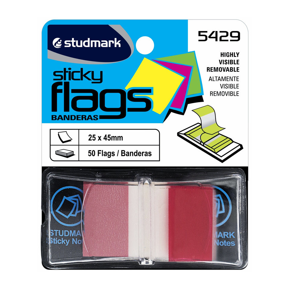 Notas adhesivas banderita Pestaña C/Dispensador Studmark (50hjs)