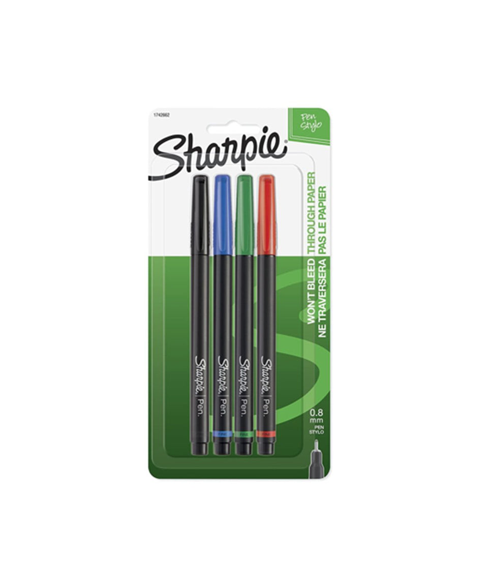 Juego de micropen Sharpie 0.8mm colores basicos (setx4)
