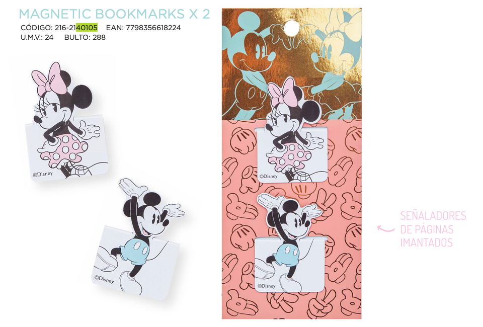 Señaladores de Paginas Imantados x 2 MAW - Mickey&Minnie  Mooving