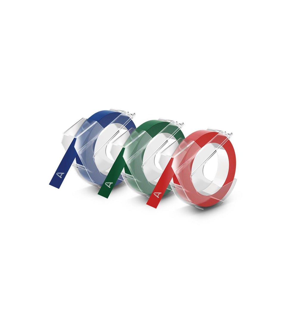 Cintas de etiqueta para Organizer Xpress, 3/8 "x 9.8 Dymo, paquete x3piezas (rojo+verde+azul) 1741671