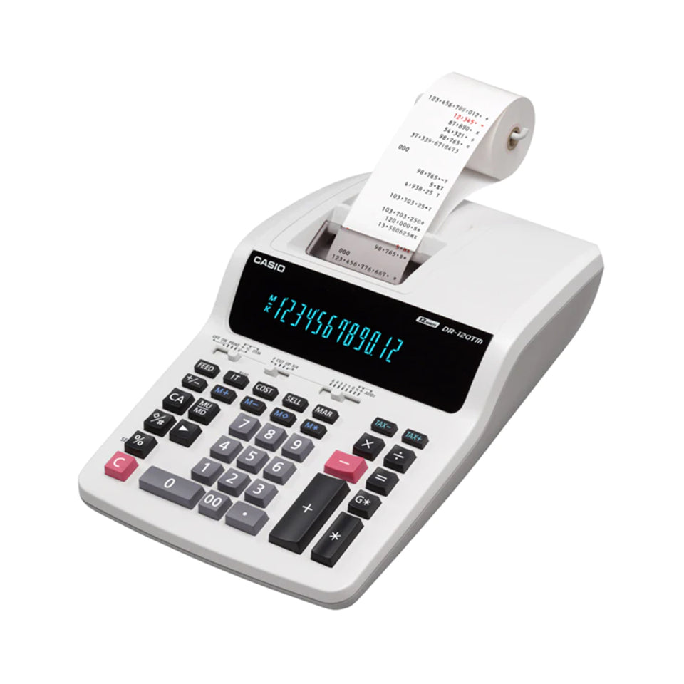 Calculadora Winchadora 12 Dígitos C/Impresora 220V Casio DR-120TM-WE
