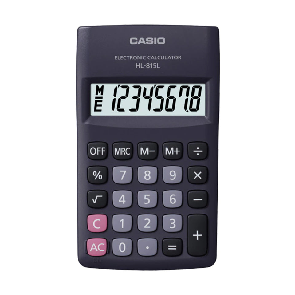 Calculadora de Bolsillo vertical 8 Digitos Casio HL-815L-BK