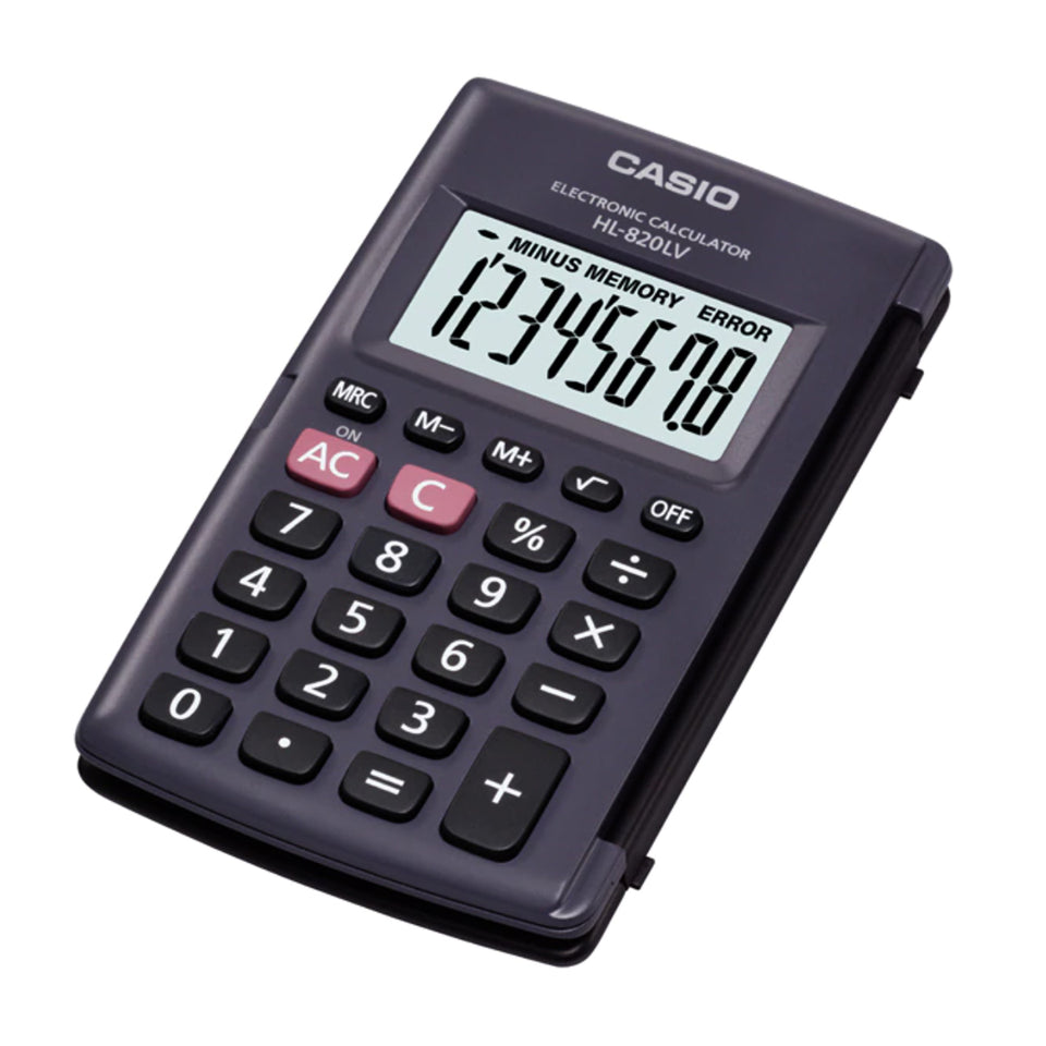 Calculadora de Bolsillo vertical C/Tapa 8 Digitos Casio HL-820LV-BK