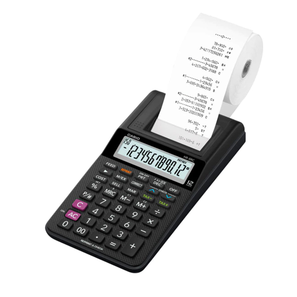 Calculadora mini Winchadora 12 Dígitos C/Impresora Casio HR-8RC