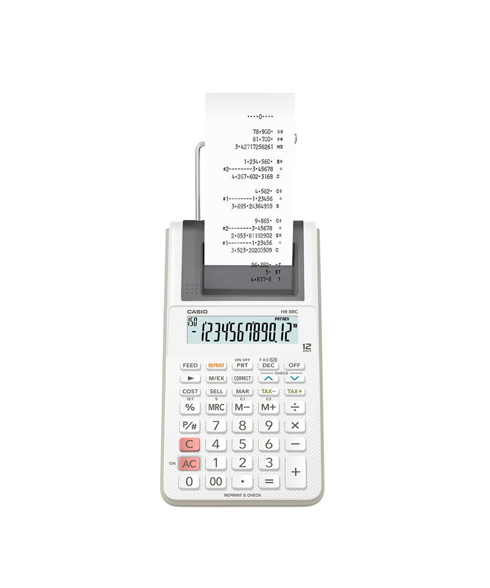 Calculadora mini Winchadora 12 Dígitos C/Impresora Casio HR-8RC