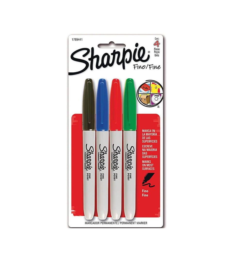 Marcadores permanentes Sharpie (set4) colores basicos 1825090