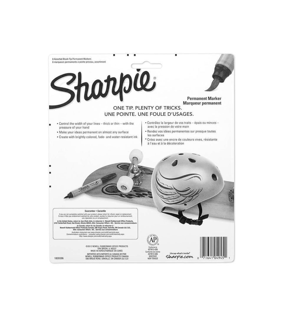 Marcadores permanentes Sharpie (set8) Brush tip/ punta pincel 1810703-1