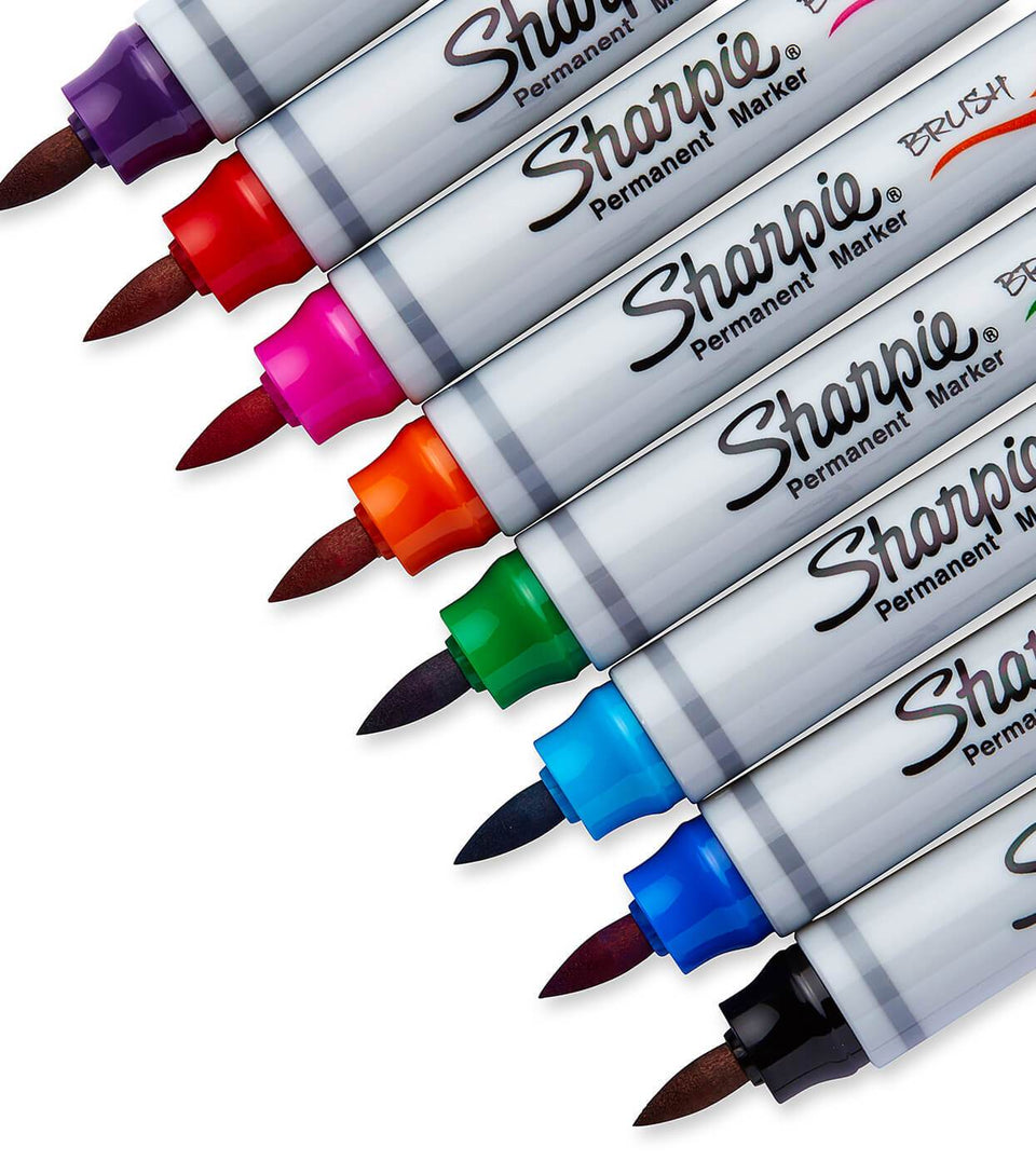 Marcadores permanentes Sharpie (set8) Brush tip/ punta pincel 1810703-2