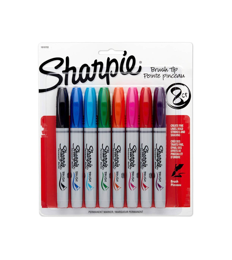 Marcadores permanentes Sharpie (set8) Brush tip/ punta pincel 1810703