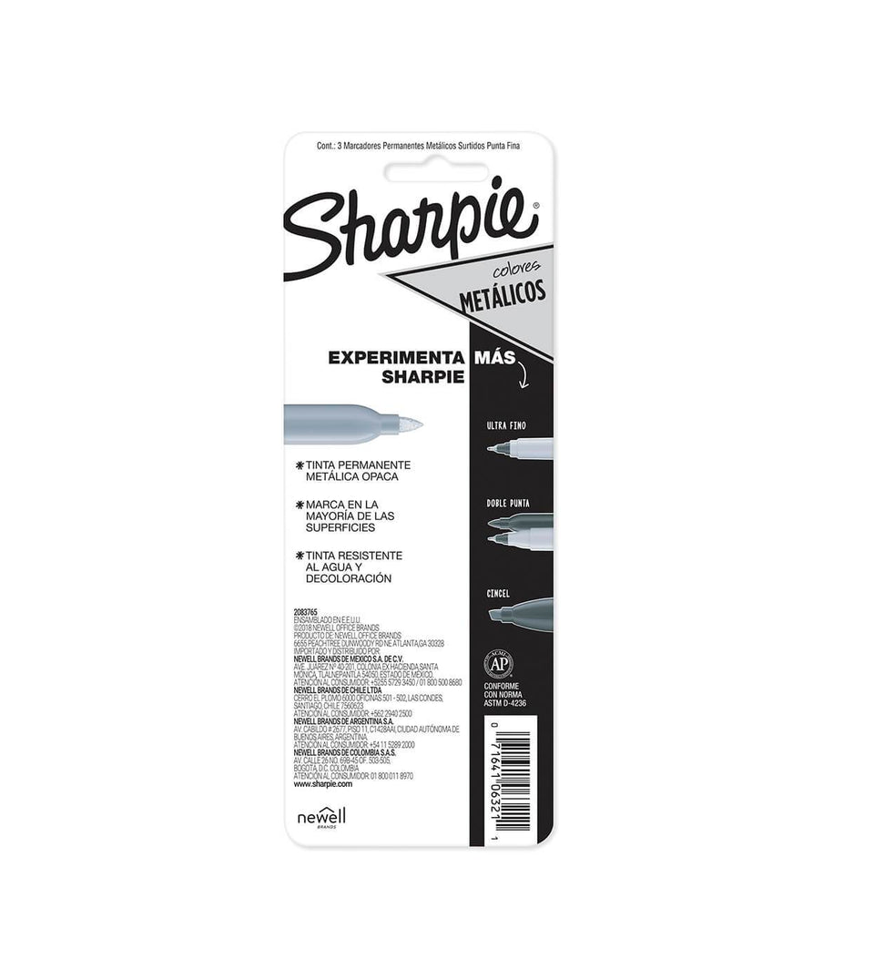 Marcadores permanentes Sharpie (setx3) metalicos 1858004-1