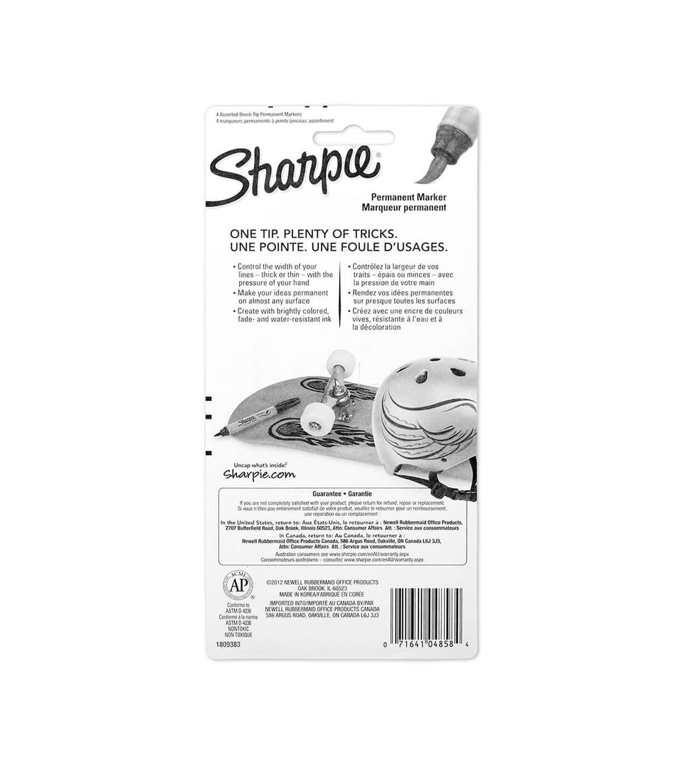 Marcadores permanentes Sharpie (set4) Brush tip/ punta pincel 1810701-2