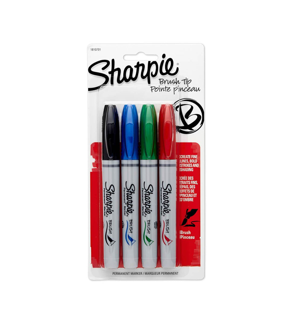 Marcadores permanentes Sharpie (set4) Brush tip/ punta pincel 1810701
