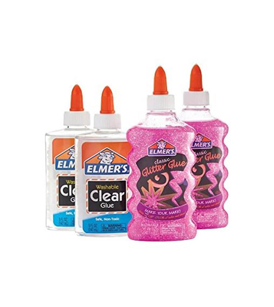 Pack Elmers Slime Starter x4 (2glitter Glue Rosado + 2 Clear) 2028811