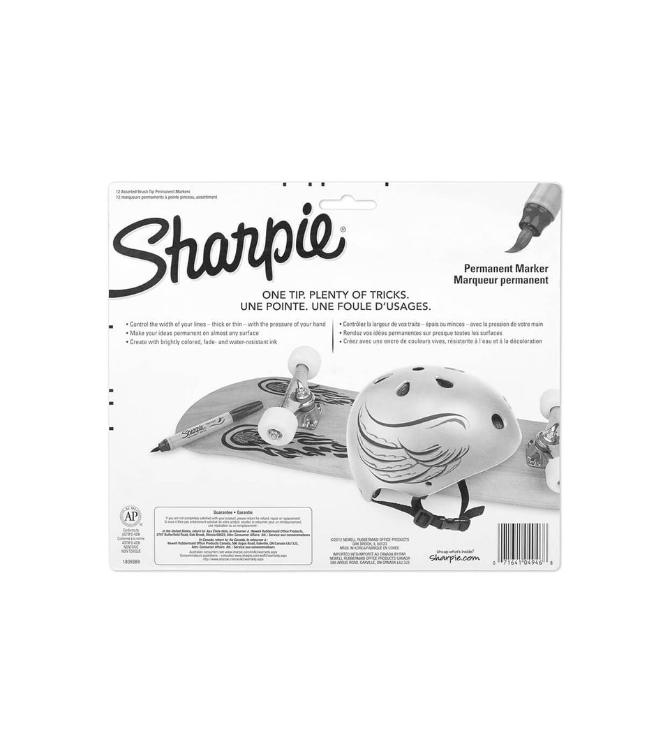 Marcadores permanentes Sharpie (set12) Brush tip/ punta pincel 1810704-1